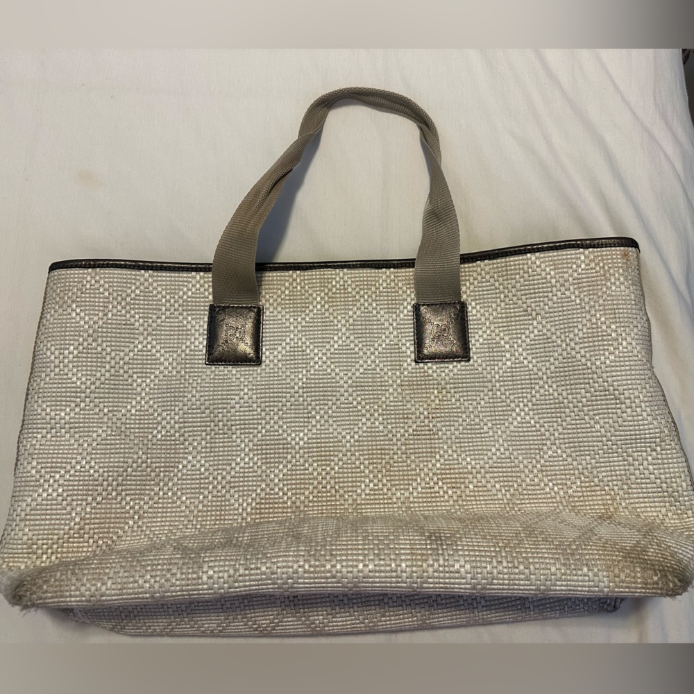 Vintage Gucci straw tote bag 289626 498879